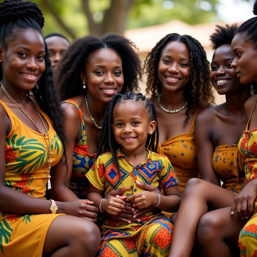 African Family Celebrating Tradition