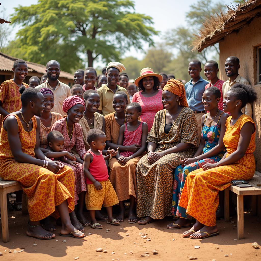 African family gathering celebrating tradition