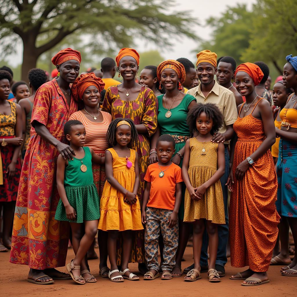 African Family Gathering for a Celebration