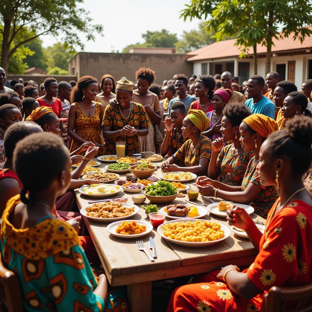 African Family Gathering for a Celebration