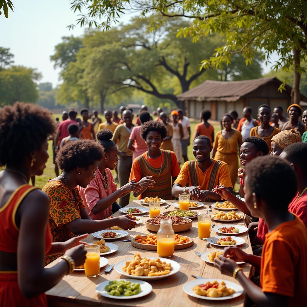 African Family Gathering for a Celebration