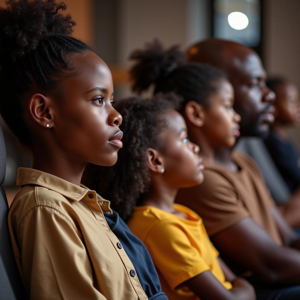 African Family Listening Attentively