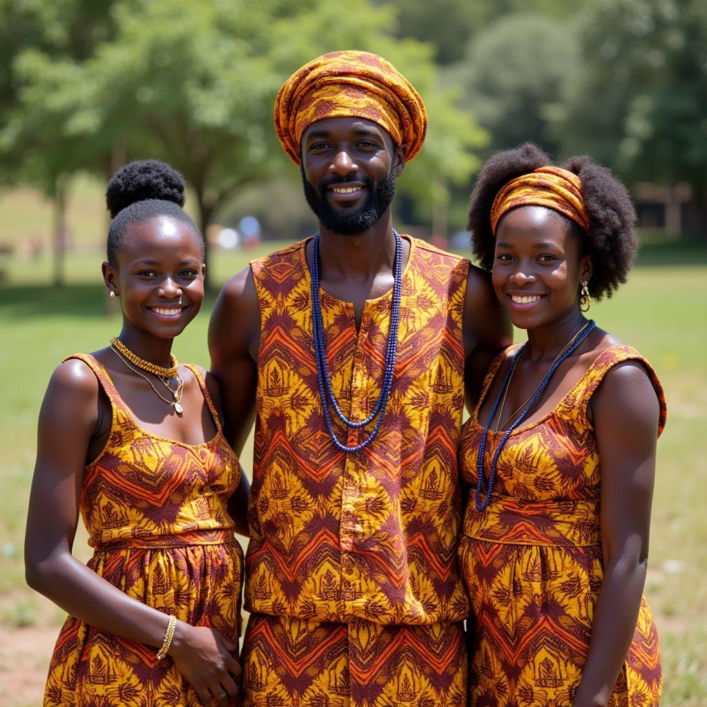 African Family Traditional Clothing