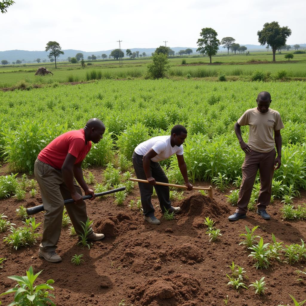 African Farmers Implementing Conservation Tillage Practices