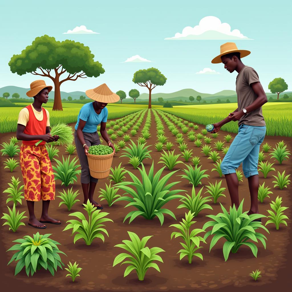 African Farmers Using Sustainable Farming Techniques