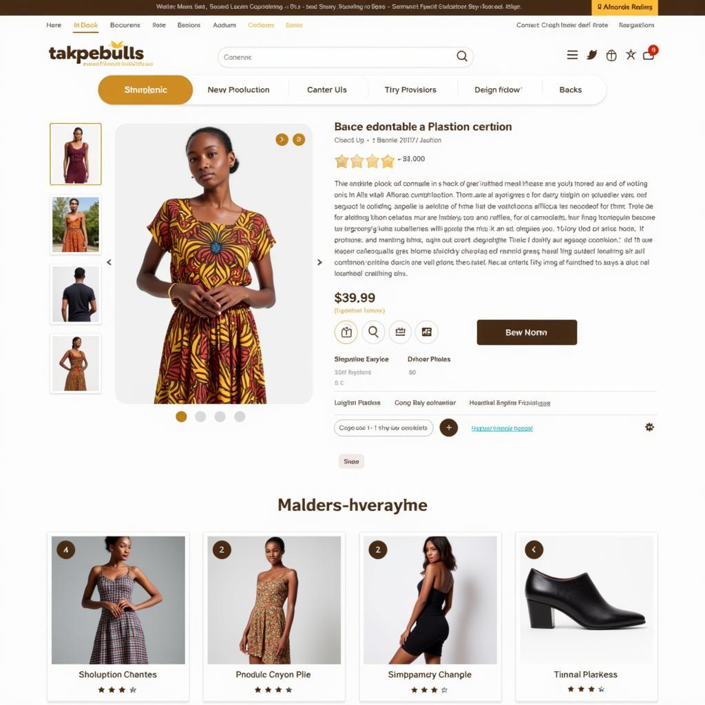 African Fashion Website User Interface