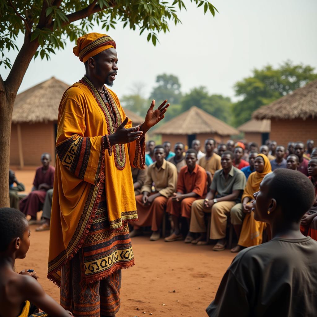 African Father Addressing His Community