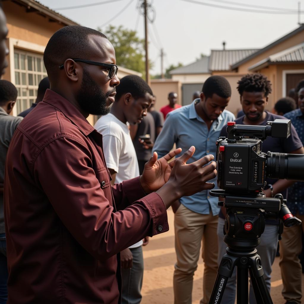 African Film Directors Working On Set