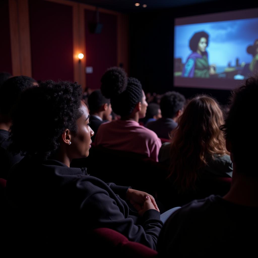 Audience enjoying a film at the African Film Festival NYC