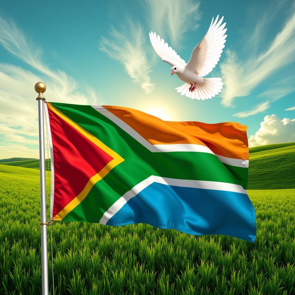 African Flag, Peace Dove, and the Hope for the Future