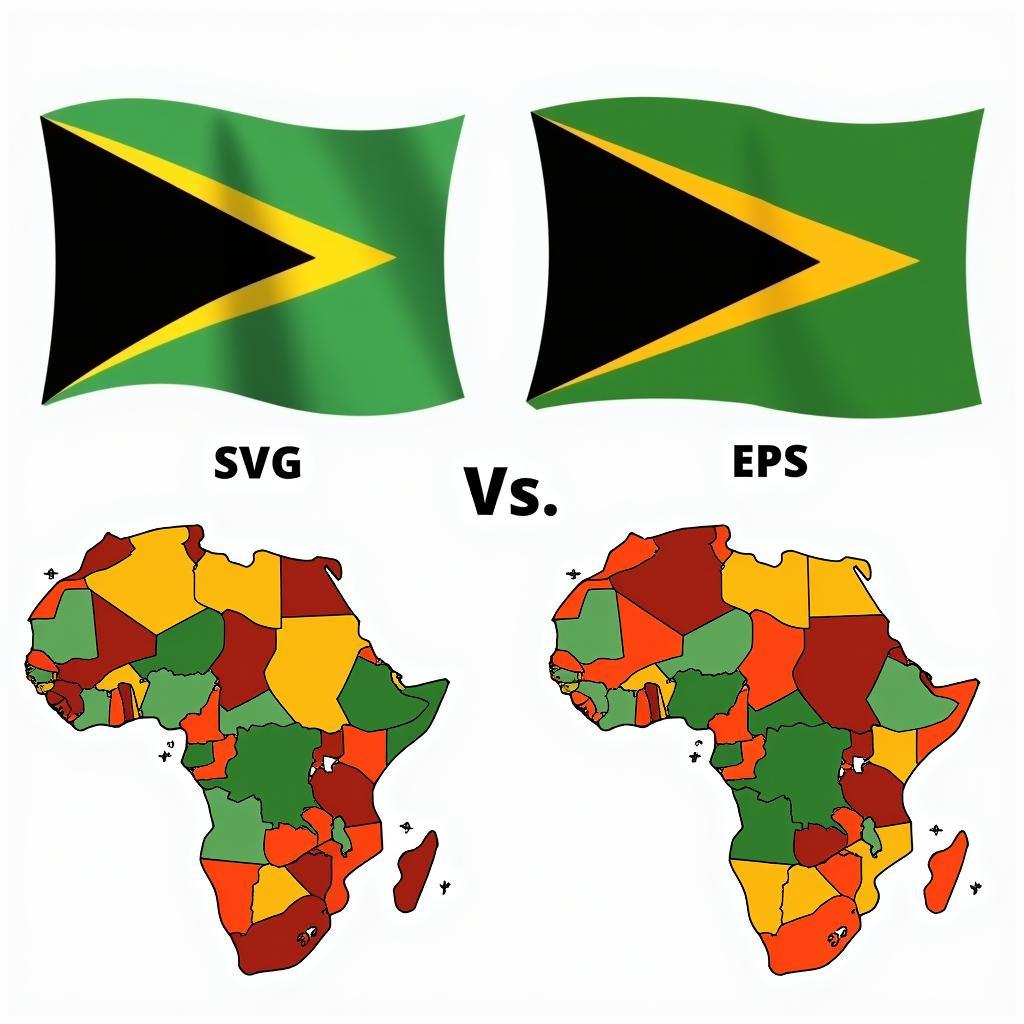 Comparison of African flag images in different vector formats