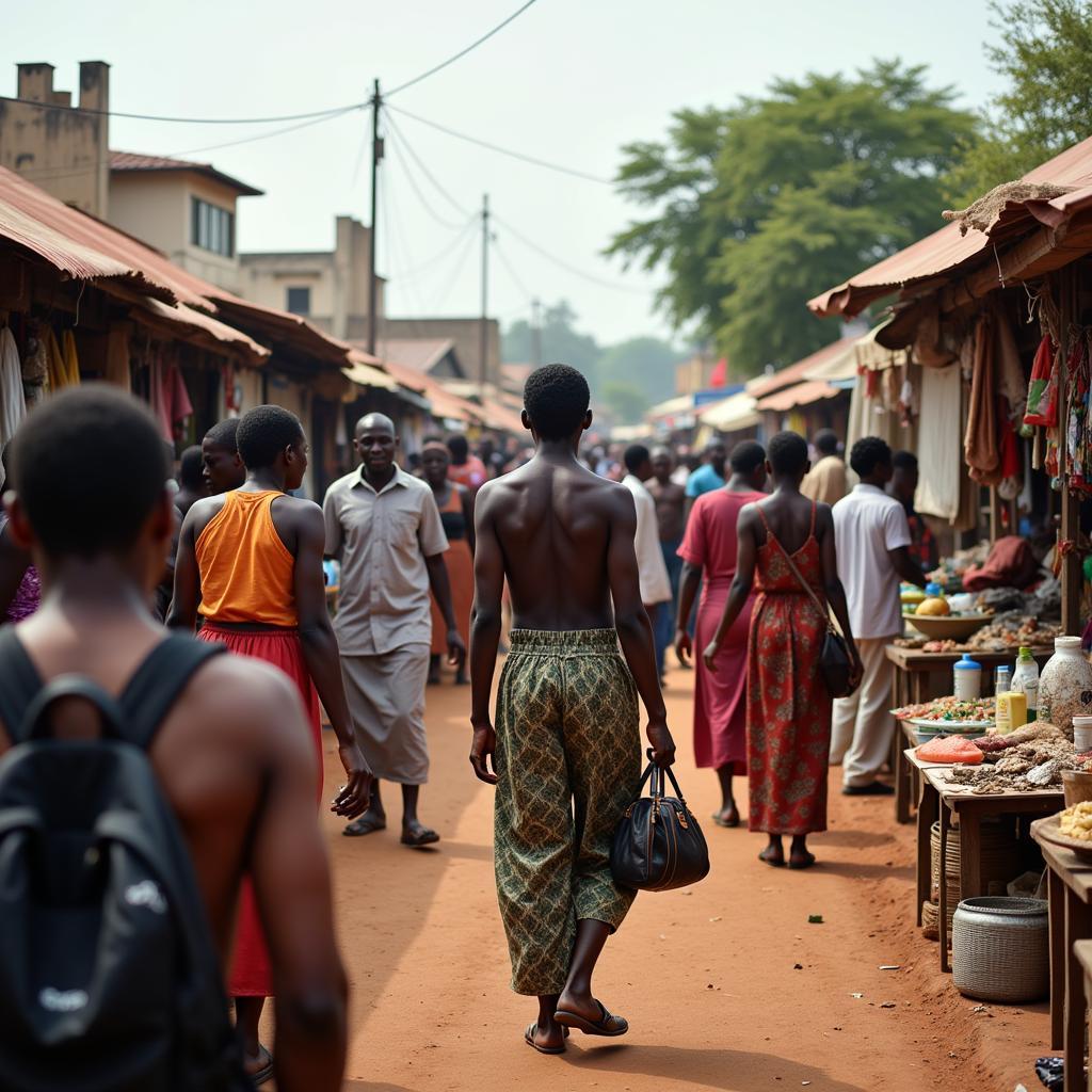 African Flea Market: Community Gathering and Cultural Exchange