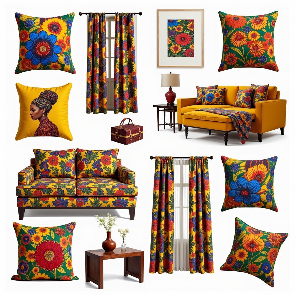 African Floral Pop Print Home Decor