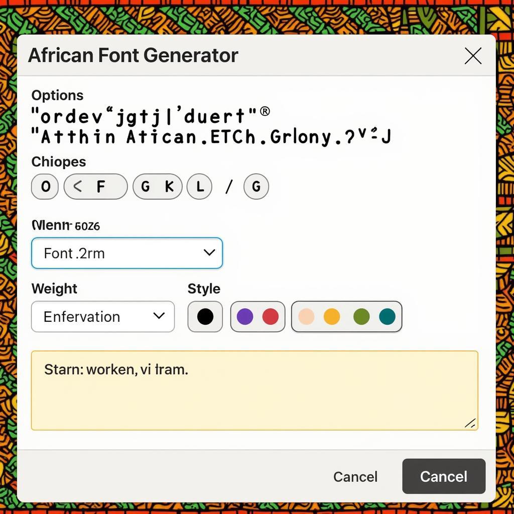 African Font Generator Interface