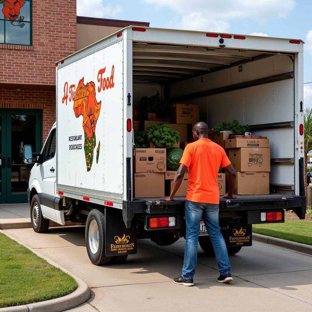 African Food Distributor Delivery Truck in Texas