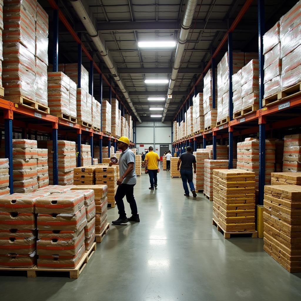 African Food Products in a Texas Warehouse