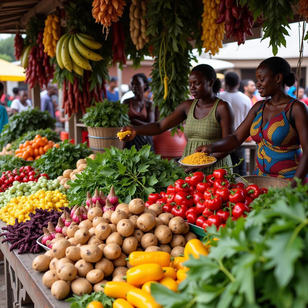 African Food Wholesale Market Stall