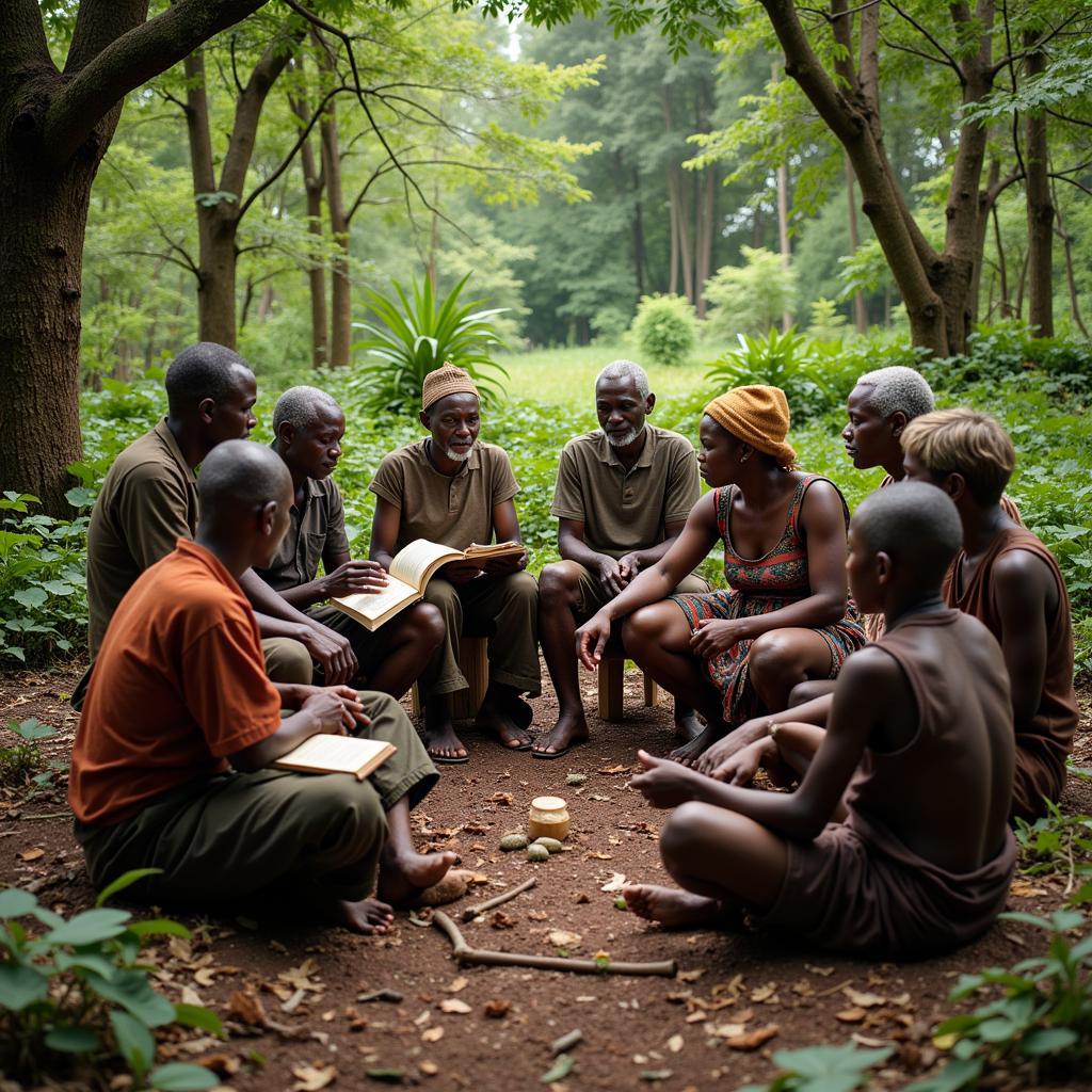 African Forest Elders Sharing Knowledge