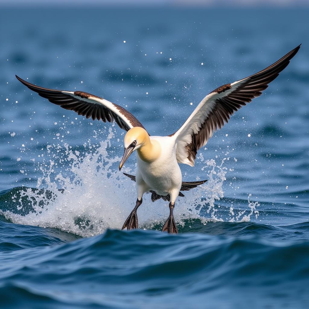 African Gannet Diving for Fish