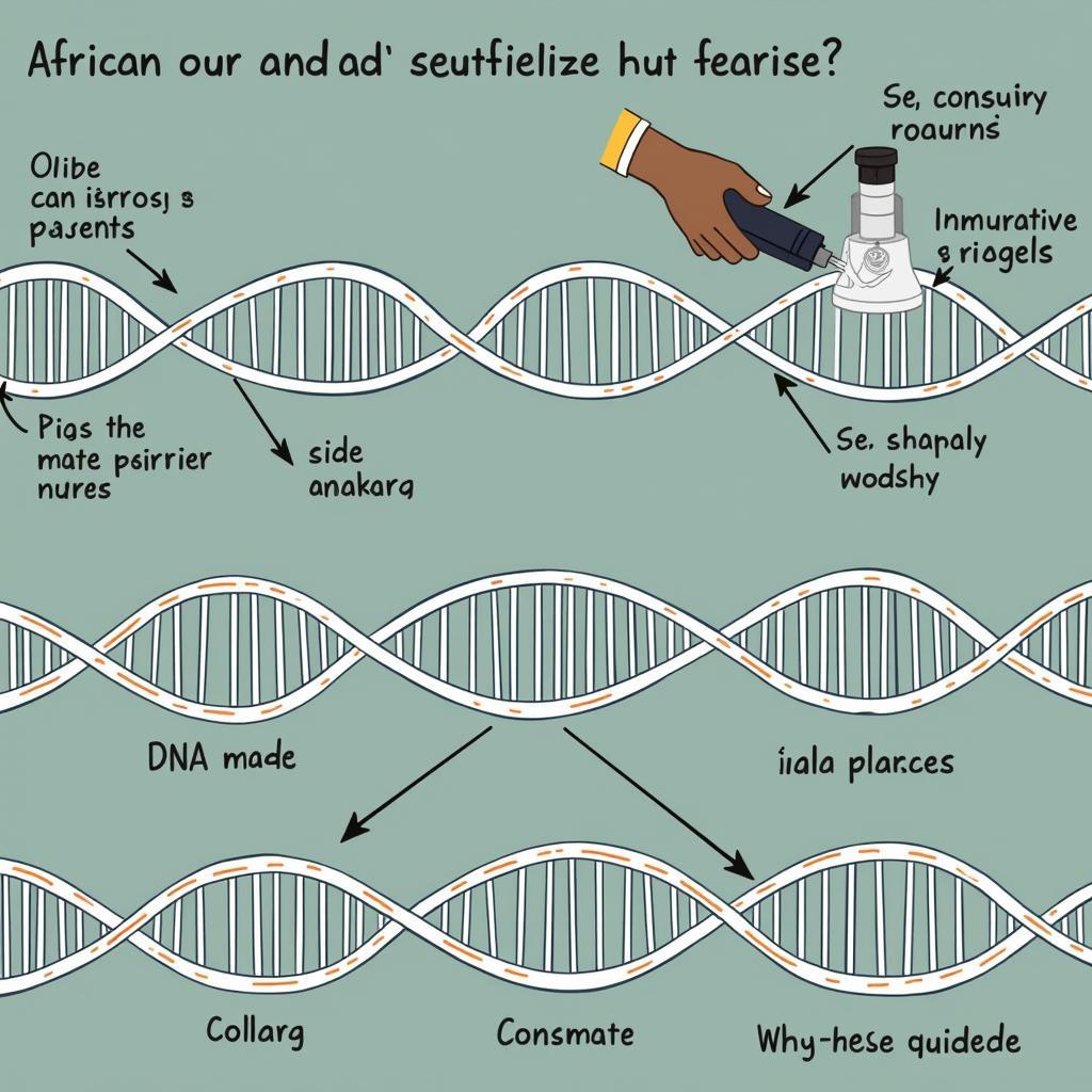 Illustration representing DNA analysis comparing African and Indian populations