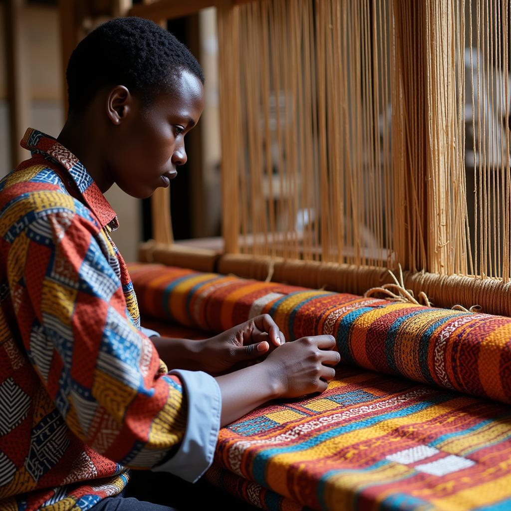 Traditional Kente Weaving in Ghana