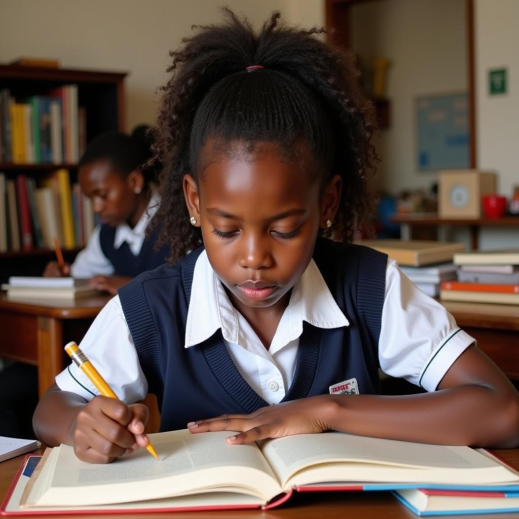 African Girl Focused on Education and Empowerment