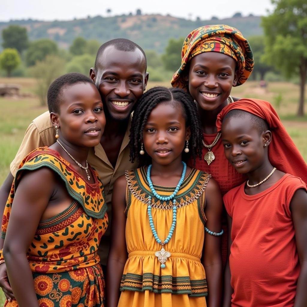 African girl named Jumoke with her family