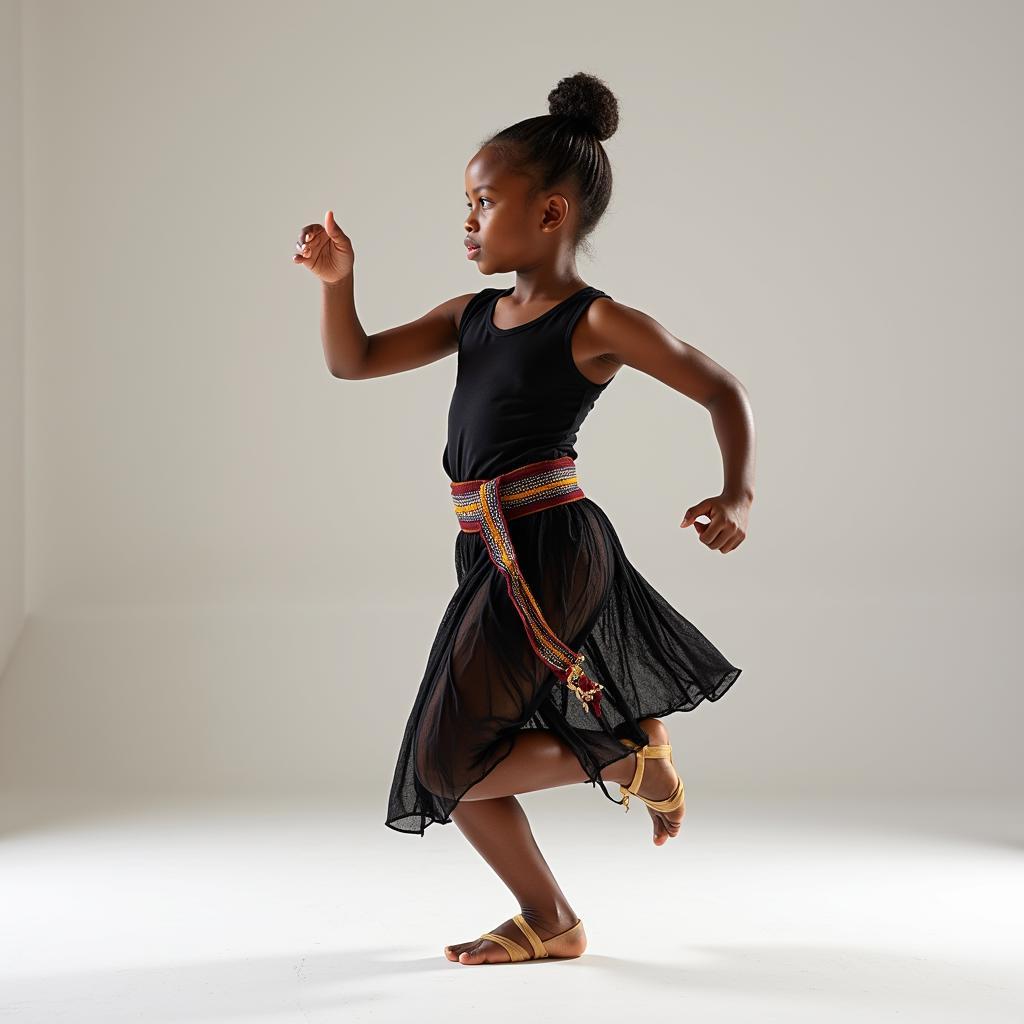 African Girl in Modern Dance Interpretation