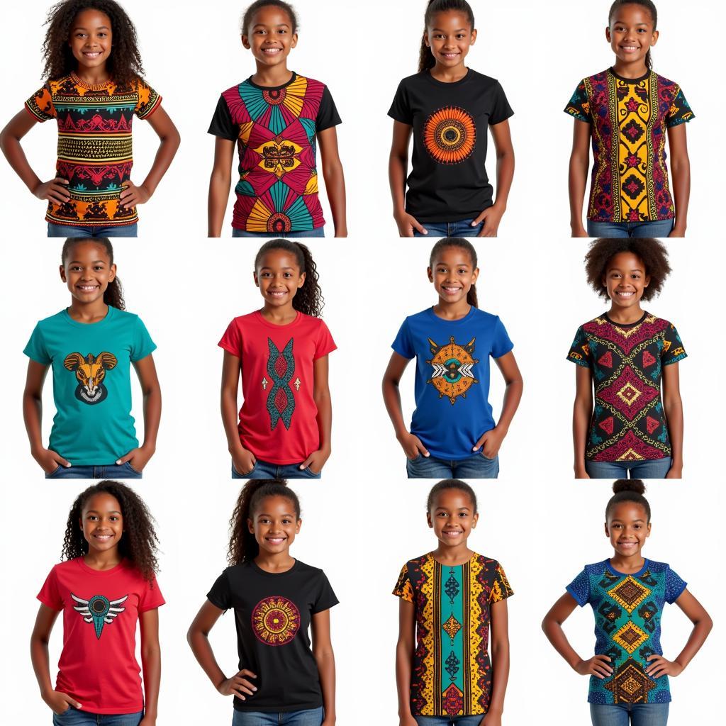 West African Kente Cloth Inspired T-Shirt Designs