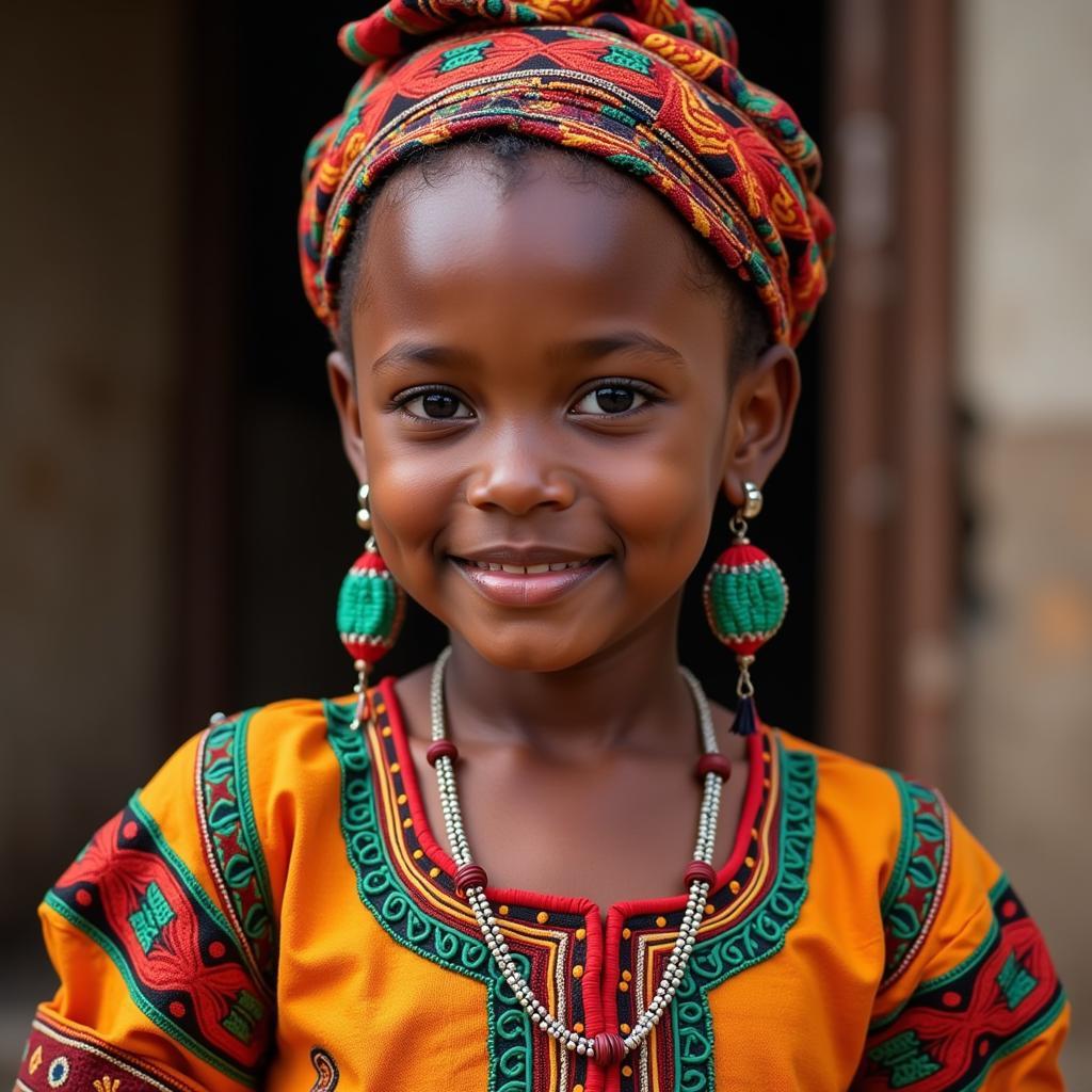 Nigerian Girl in Traditional Attire