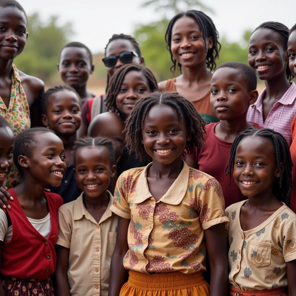 African Girls Supported by Their Community