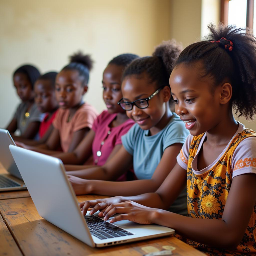 African Girls Embracing Technology for a Brighter Future