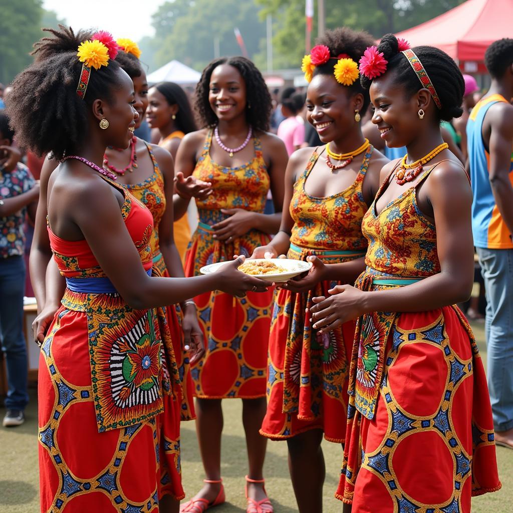 African girls participating in a cultural event in Bangalore