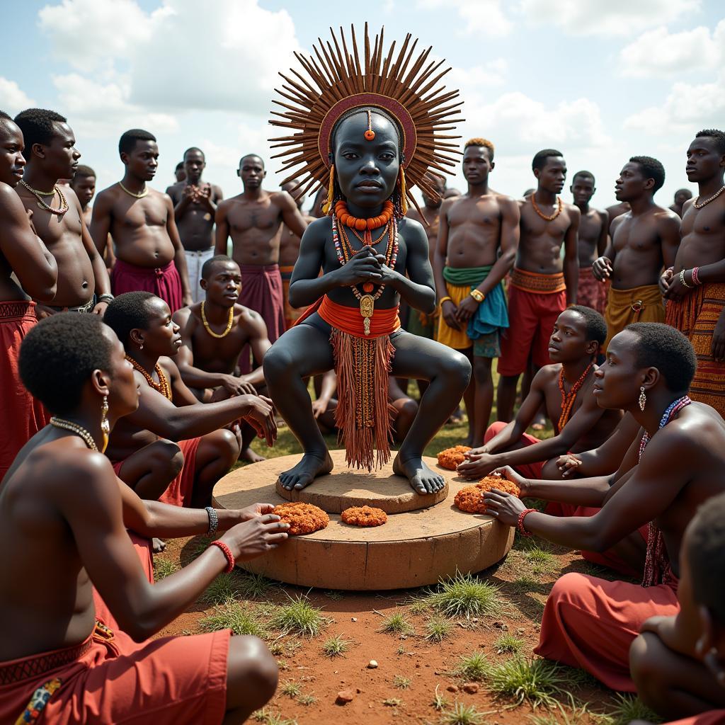 African God Idol Ritual Ceremony