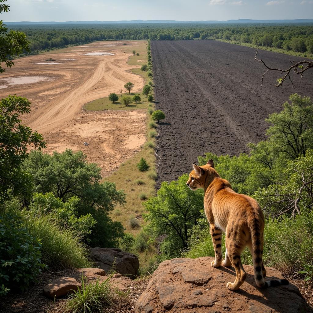 African Golden Cat Facing Habitat Loss Due to Deforestation