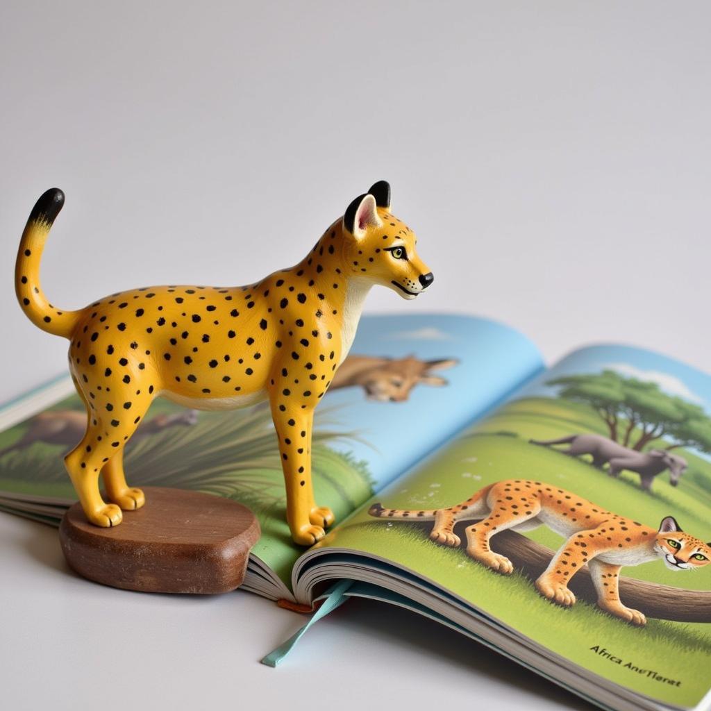 African Golden Cat Figurine: Educational Play for Wildlife Exploration