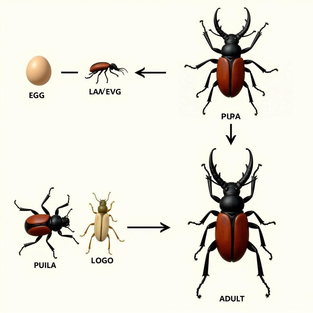 African Goliath Beetle Life Cycle Stages