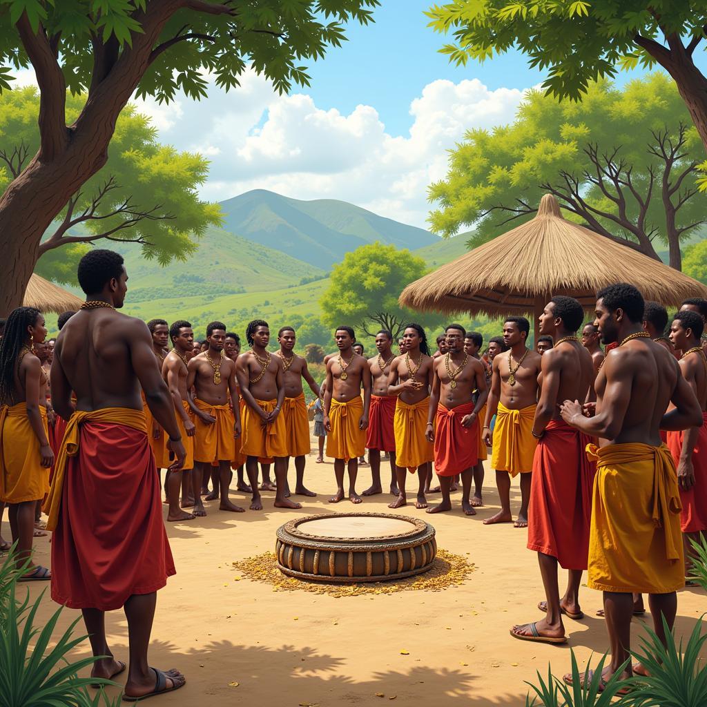 African Gong Gong Ritual Ceremony