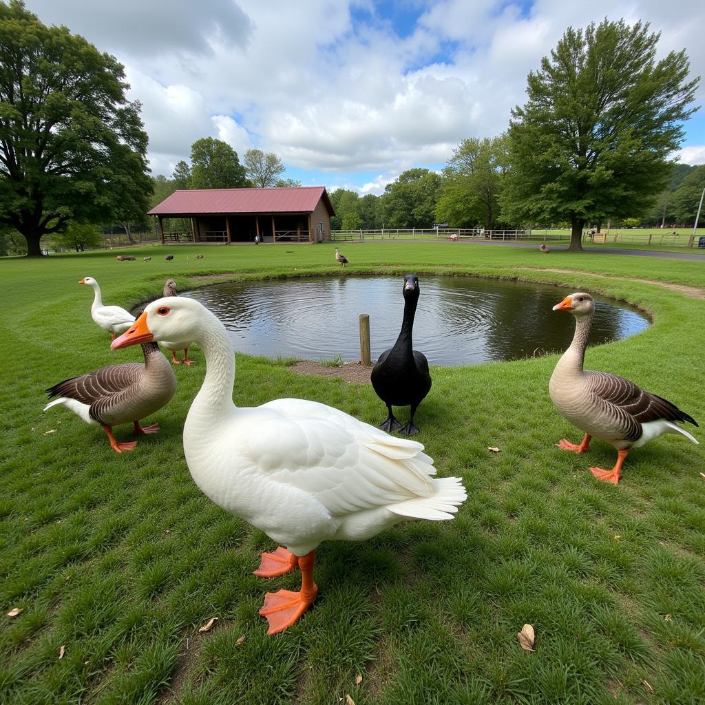 African Goose and Chinese Goose Habitat