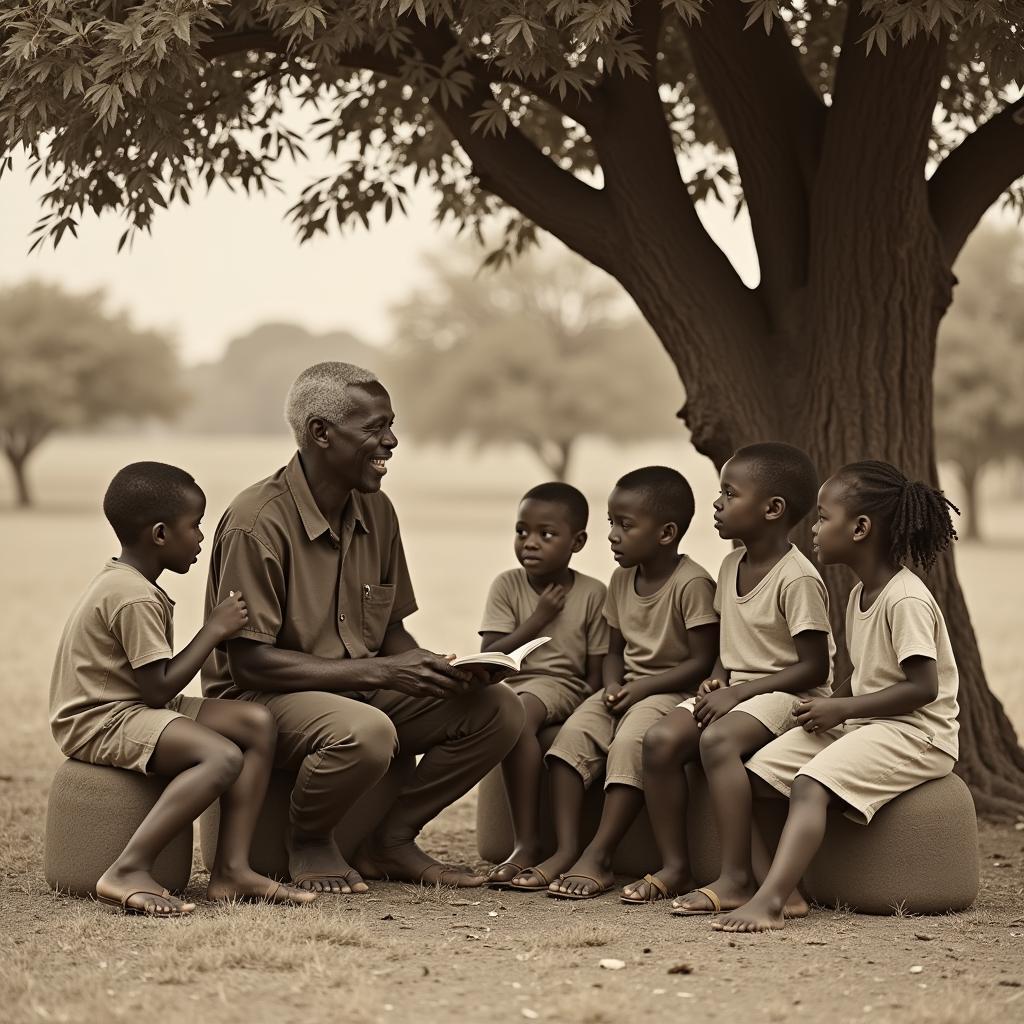 African Grandparents Sharing Stories in the 1980s