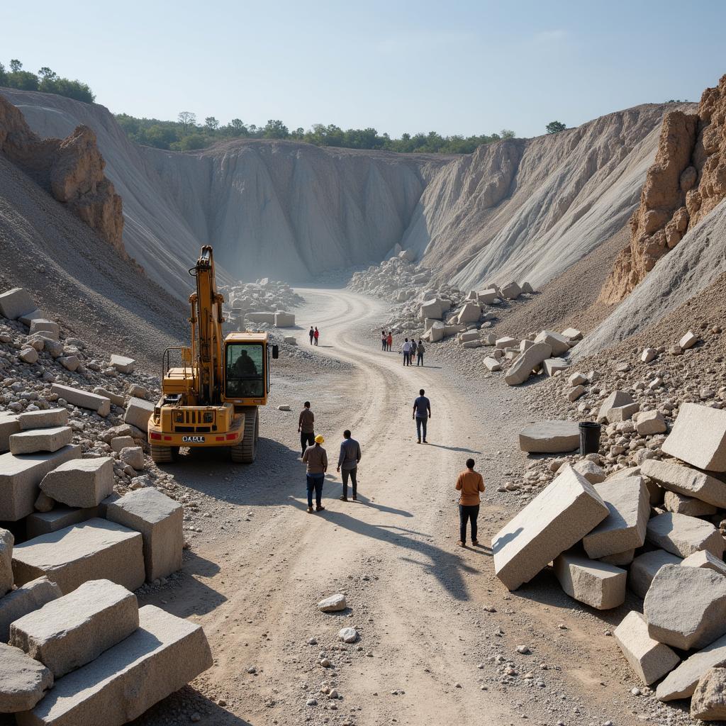 African Granite Quarry Mining Operation