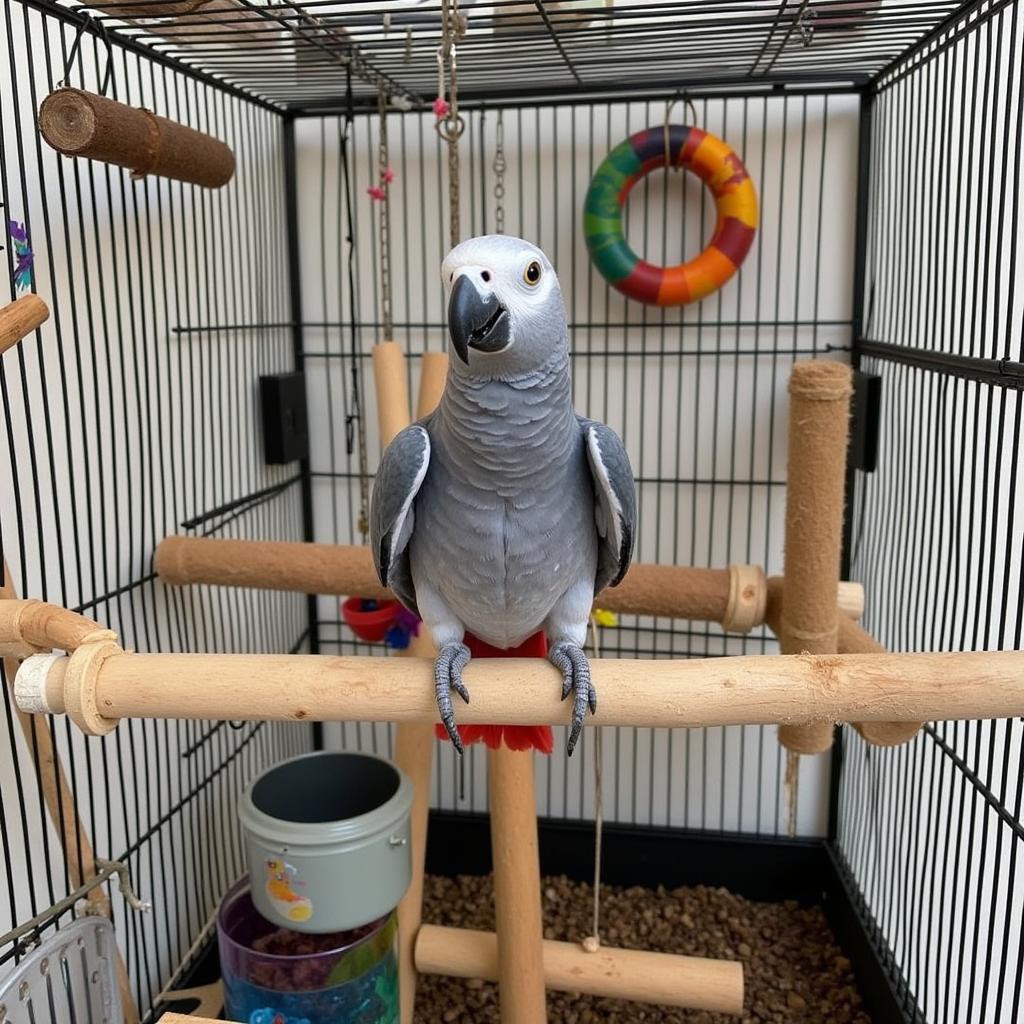 Ideal Cage Setup for an African Gray Parrot