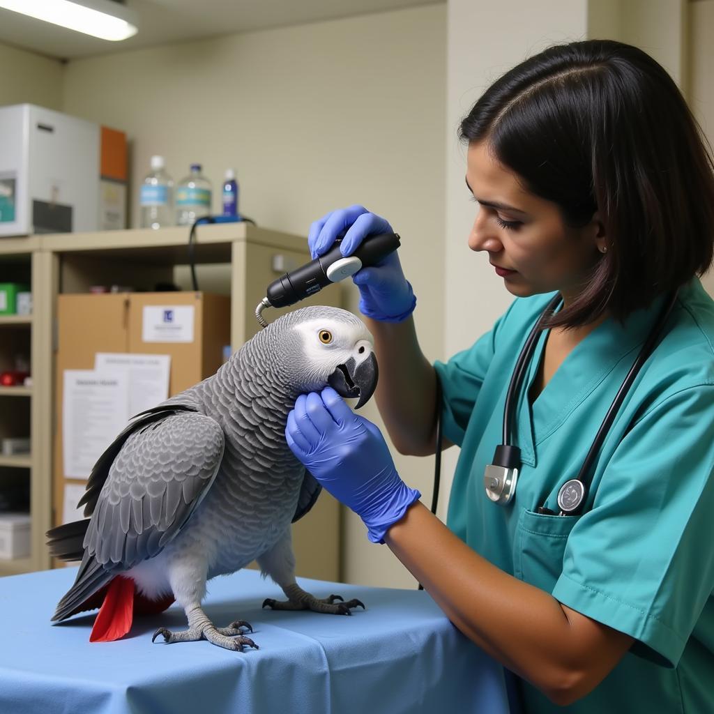 African Gray Parrot Health Check in Hyderabad