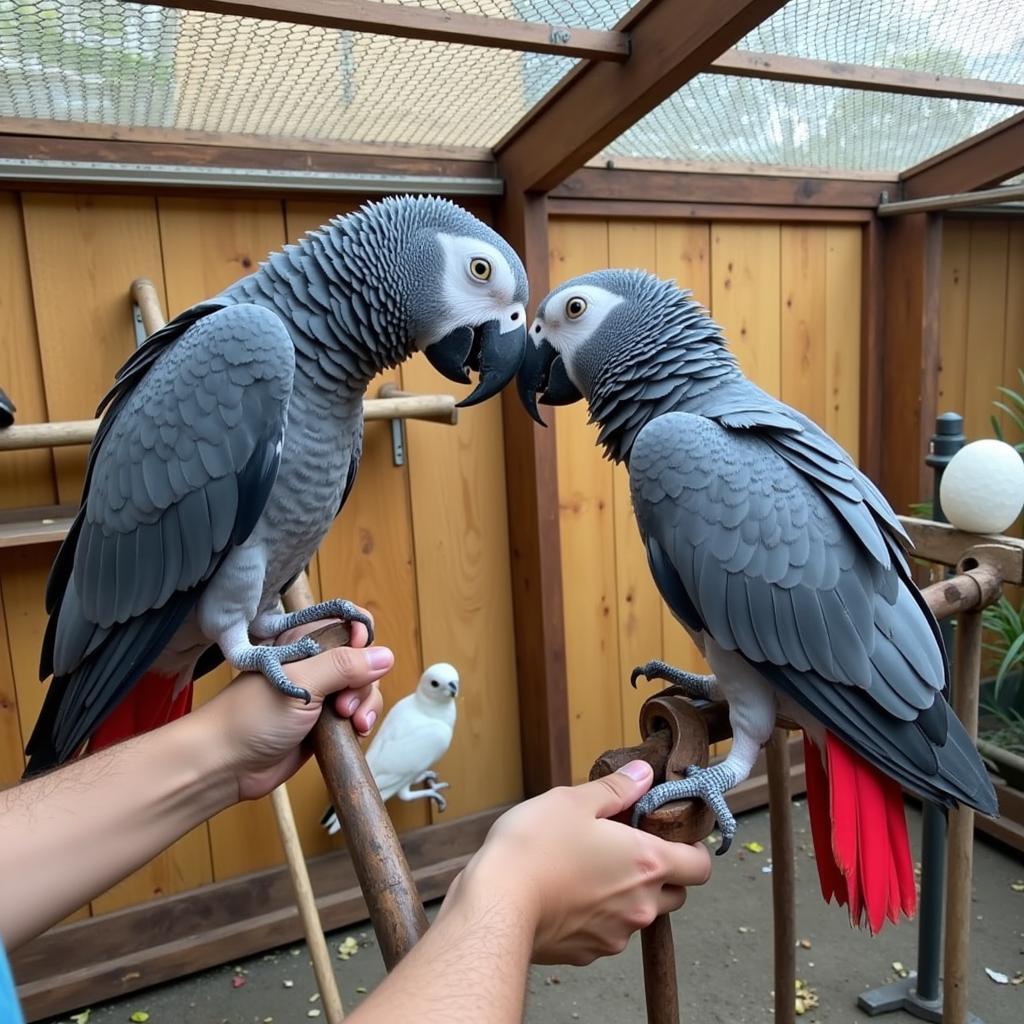 African Gray Parrot at a Breeder in Hyderabad