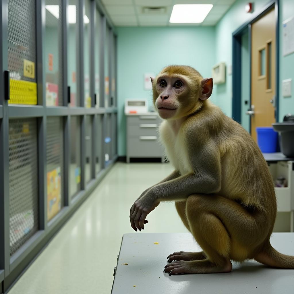 African Green Monkey in a Research Setting