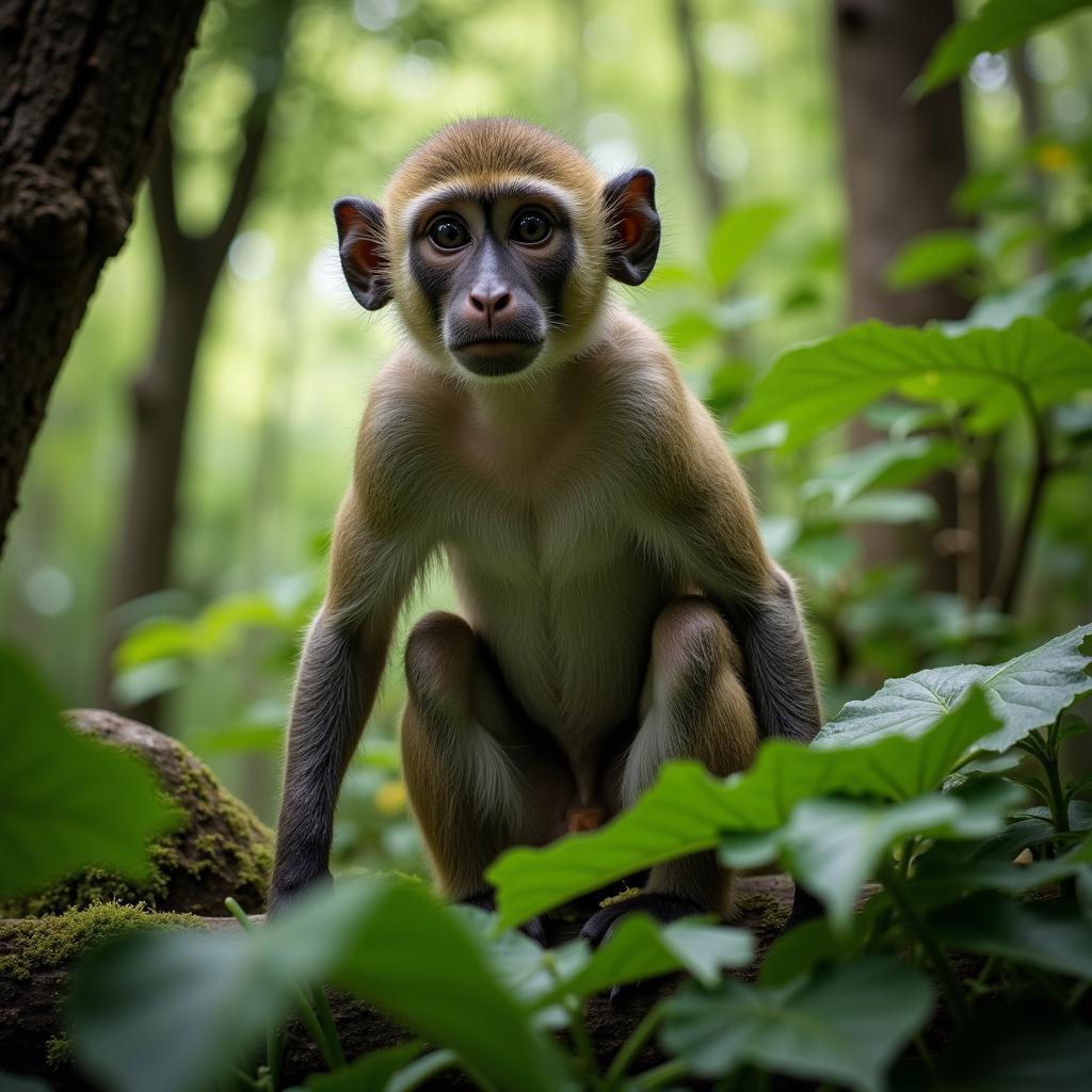 African Green Monkey in its Natural Habitat