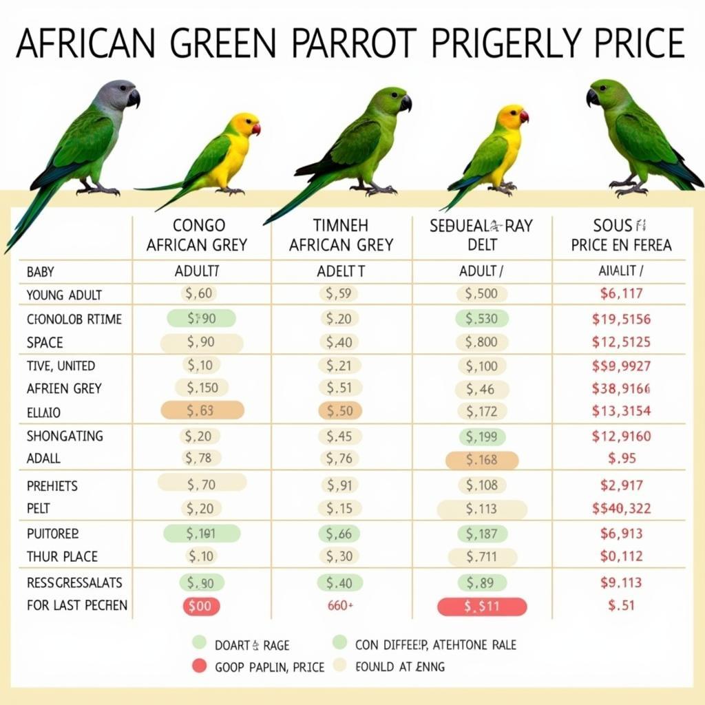 African Green Parrot Price Comparison