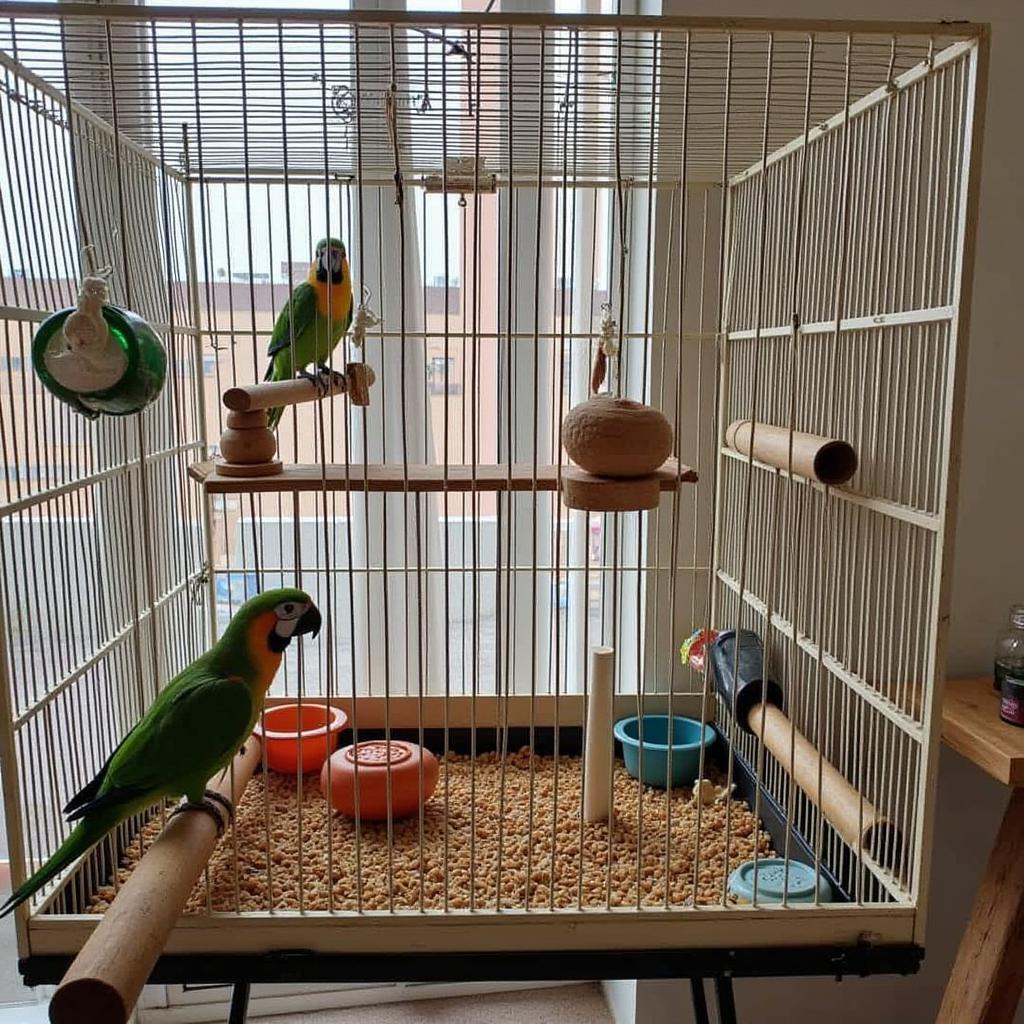 Ideal cage setup for an African Grey Congo parrot in Mumbai