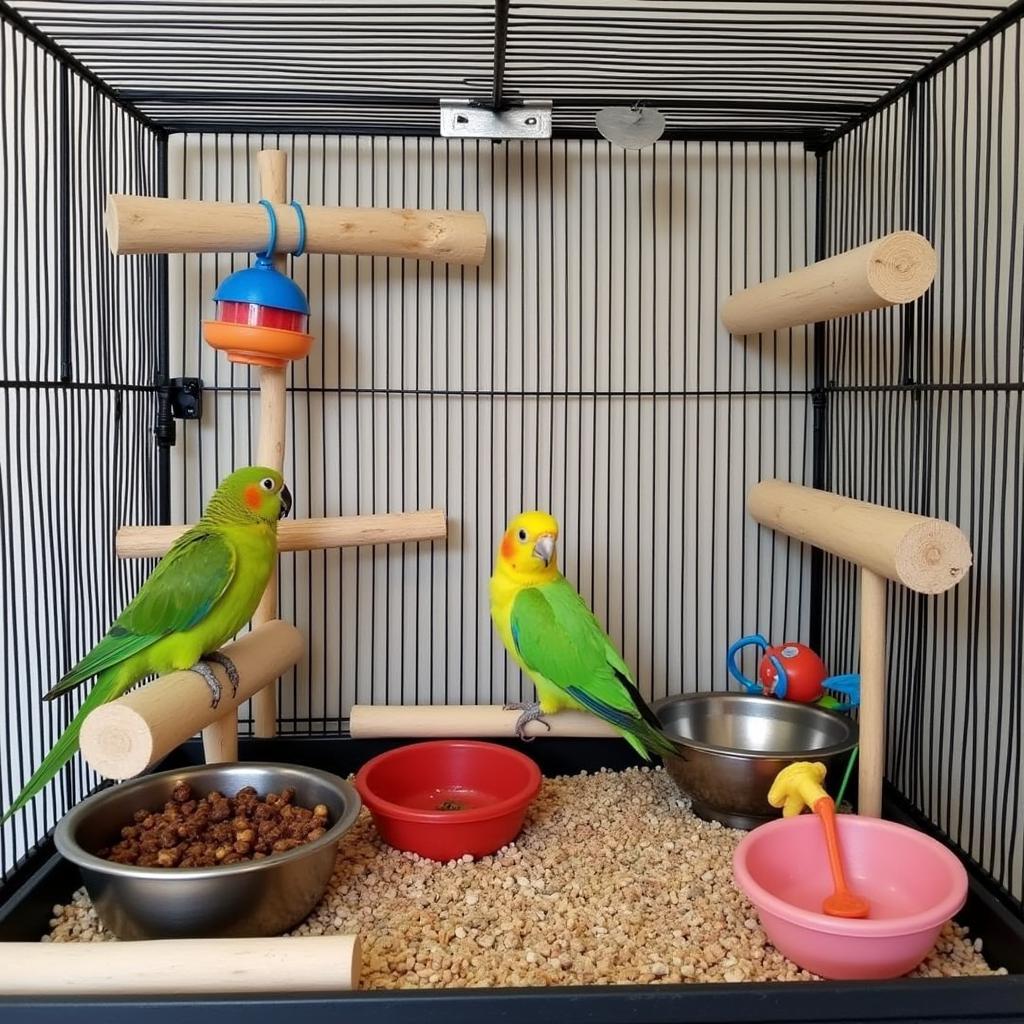 African Grey Parrot Baby Cage Setup