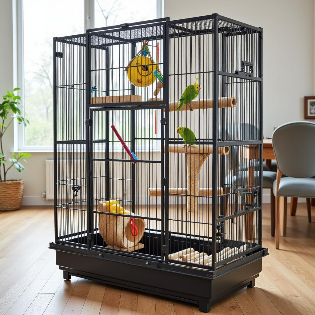 African Grey Parrot Cage and Environment